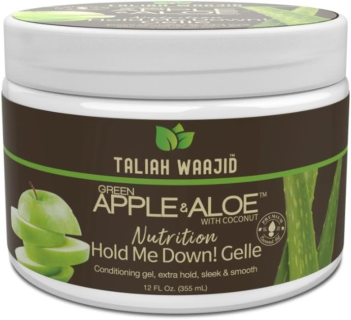 Taliah Waajid Green Apple & Aloe with Coconut Hold Me Down! Gelle 355 ml – Extra Hold, Sleek & Smooth Styling Gel