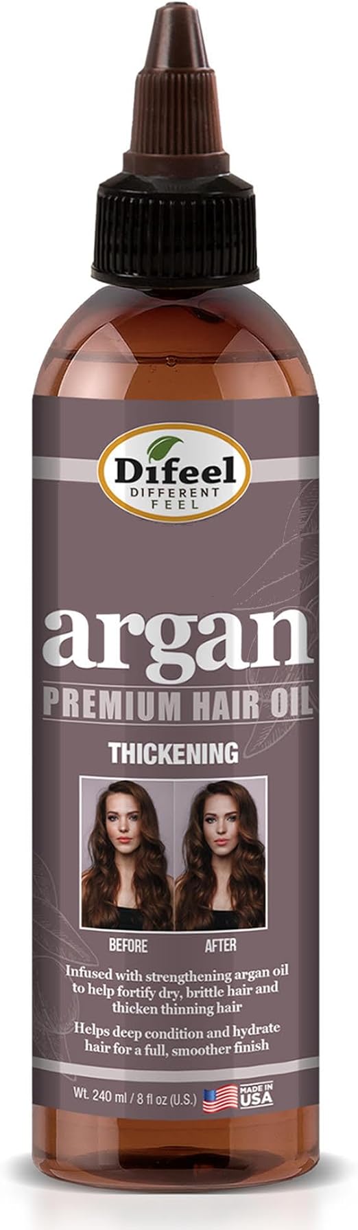 Difeel Argan Thickening Premium Hair Oil 240 ml – Fuller, Stronger & Smoother Hair Finish