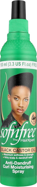 Sof N Free Black Castor Oil Anti-Dandruff Curl Moisturizing Spray 100 ml – Curl Hydration & Scalp Relief