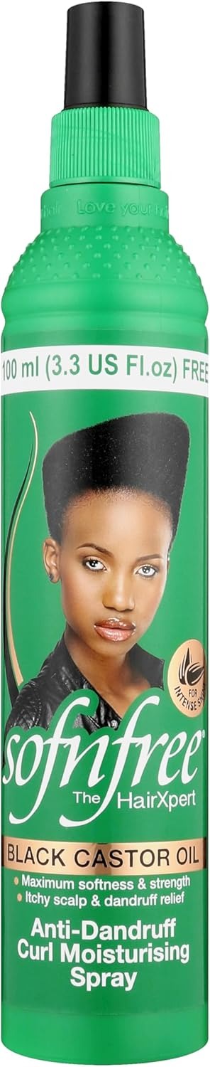 Sof N Free Black Castor Oil Anti-Dandruff Curl Moisturizing Spray 100 ml – Curl Hydration & Scalp Relief
