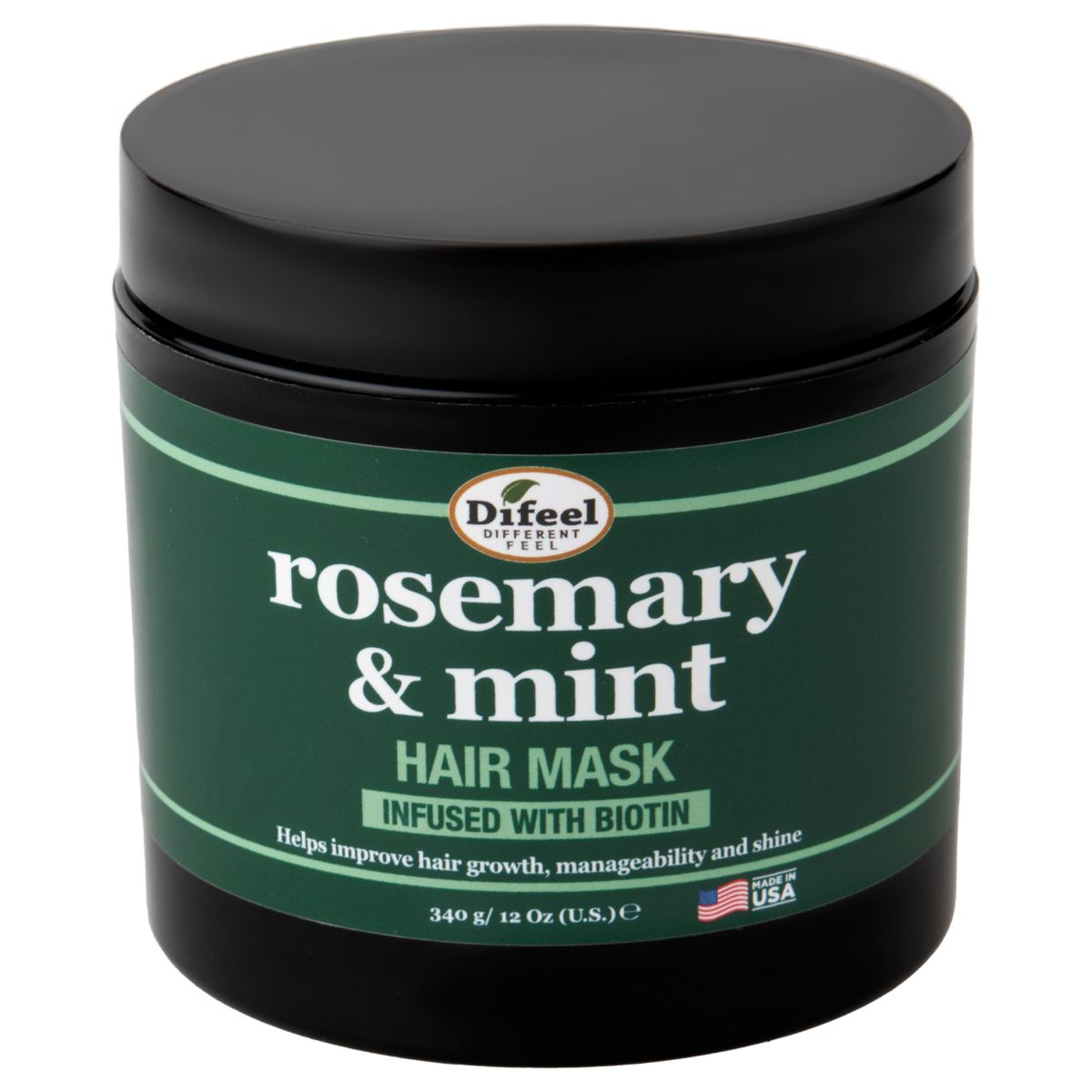 Difeel Rosemary & Mint Hair Strengthening Mask with Biotin 340 g – Deep Repair, Growth & Shine Care