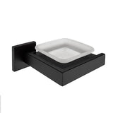 Matte Black Soap Dish Rust-Proof 304 Stainless Steel Square Soap Holder with Removable Dish Silver Bathroom Accessories Soap Dispenser KJQ7007HEI