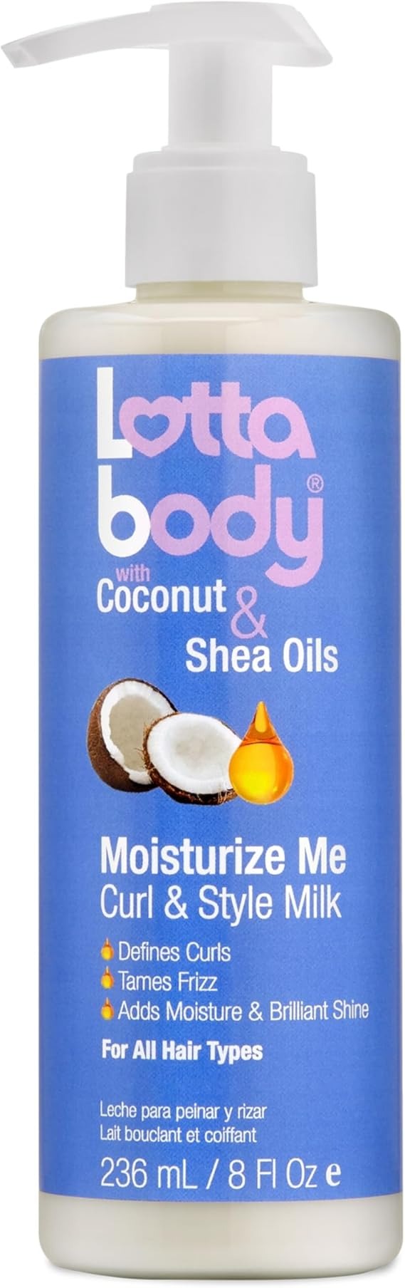 Lottabody Moisturize Me Curl & Style Milk 236ml – Curl Defining & Frizz Control Cream