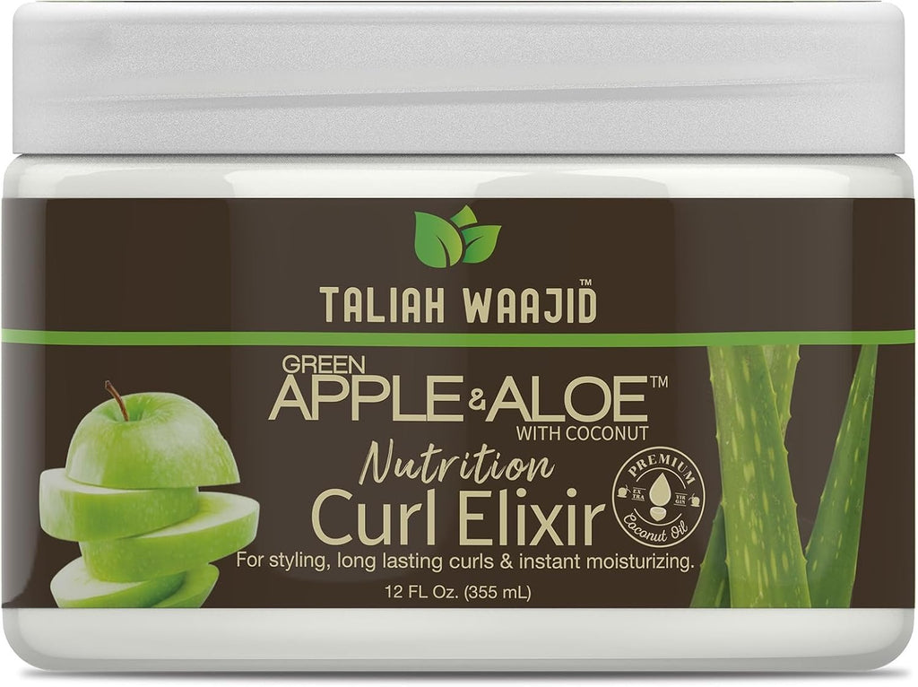 Taliah Waajid Green Apple & Aloe with Coconut Curl Elixir 355 ml – Long-Lasting Curl Definition & Instant Moisture