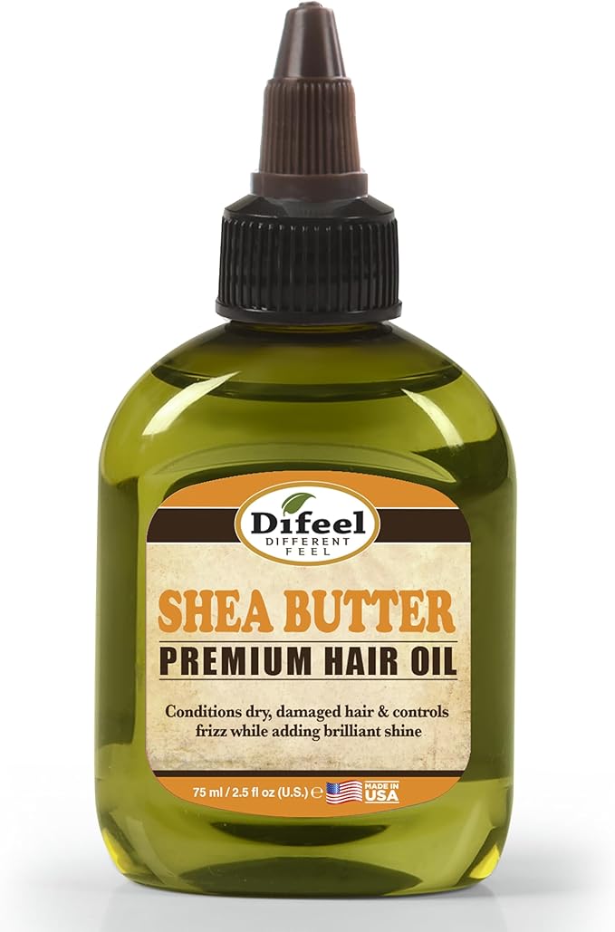 Difeel Shea Butter Premium Natural Hair Oil 75 ml – Deep Conditioning, Frizz Control & Shine Care