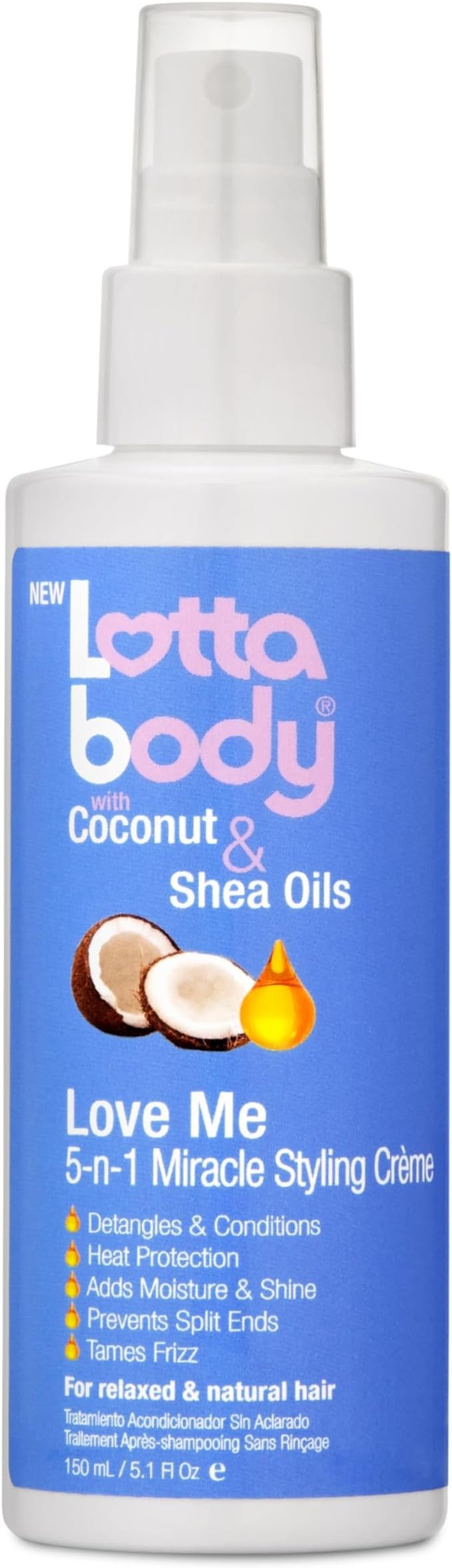 Lottabody Love Me 5-in-1 Miracle Styling Crème 150ml – Leave-In Treatment for Smooth, Shiny Hair