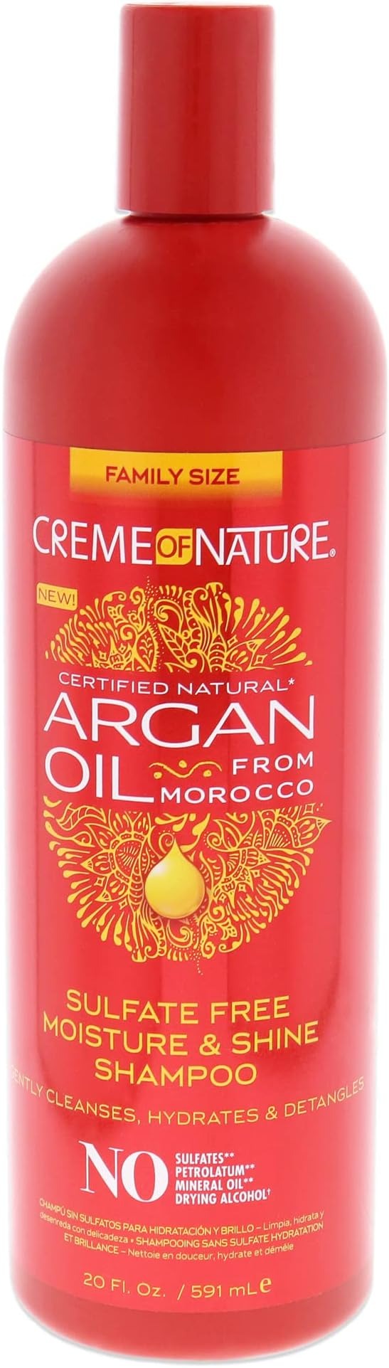 Creme of Nature Argan Oil Sulfate-Free Shampoo 591 ml – Moisture & Family Size Shine