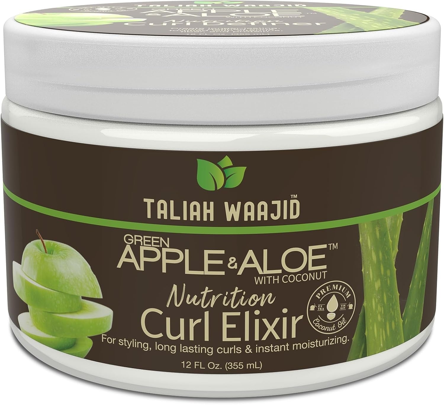 Taliah Waajid Green Apple & Aloe with Coconut Curl Elixir 355 ml – Long-Lasting Curl Definition & Instant Moisture