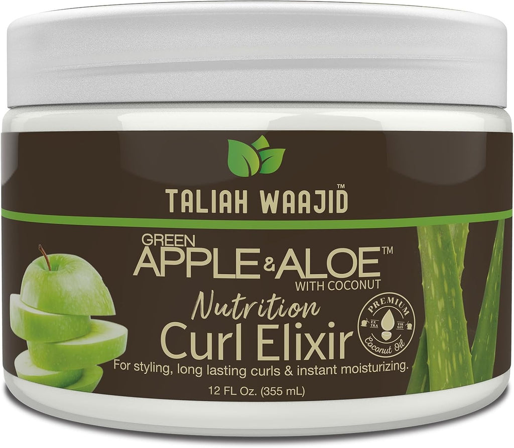 Taliah Waajid Green Apple & Aloe with Coconut Curl Elixir 355 ml – Long-Lasting Curl Definition & Instant Moisture