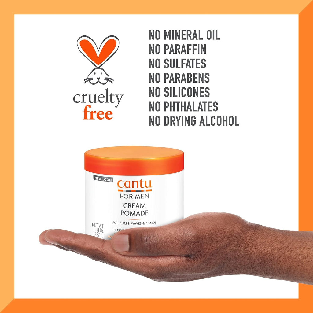 Cantu Men Styling Cream Pomade 227g – Strong Hold & Defined Curls for Textured Hair