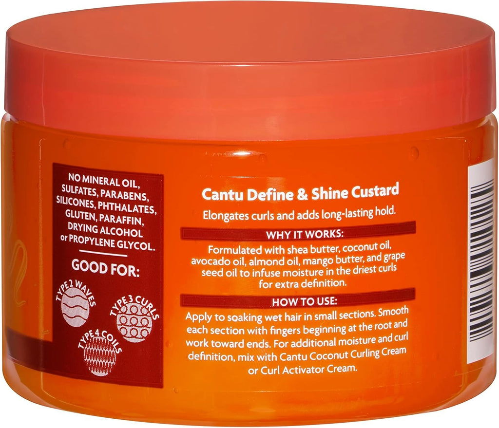 Cantu Shea Butter Define & Shine Custard 340g – Curl Definition & Long-Lasting Hold