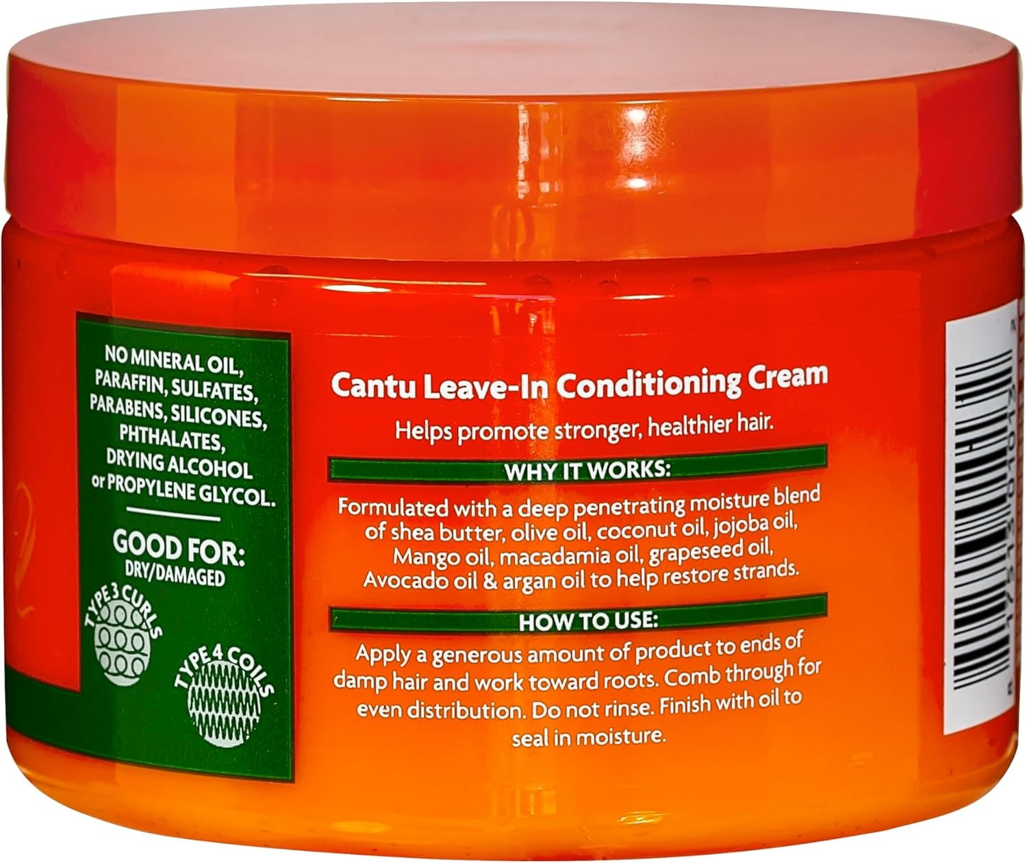 Cantu Shea Butter Leave-In Conditioning Cream 340g – Moisture Repair for Curls, Coils & Waves