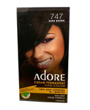 ADORE CREAM PERMANENT HAIR COLOR 747 DARK BROWN