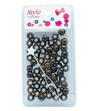 STYLE COLLECTION PATTERN BEADS BD012 BLACK AND BROWN