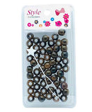 STYLE COLLECTION PATTERN BEADS BD012 BLACK AND BROWN