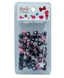 STYLE COLLECTION PATTERN BEADS BD012 BLACK AND LIGHT PINK