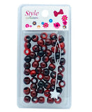 STYLE COLLECTION PATTERN BEADS BD012 BLACK AND RED