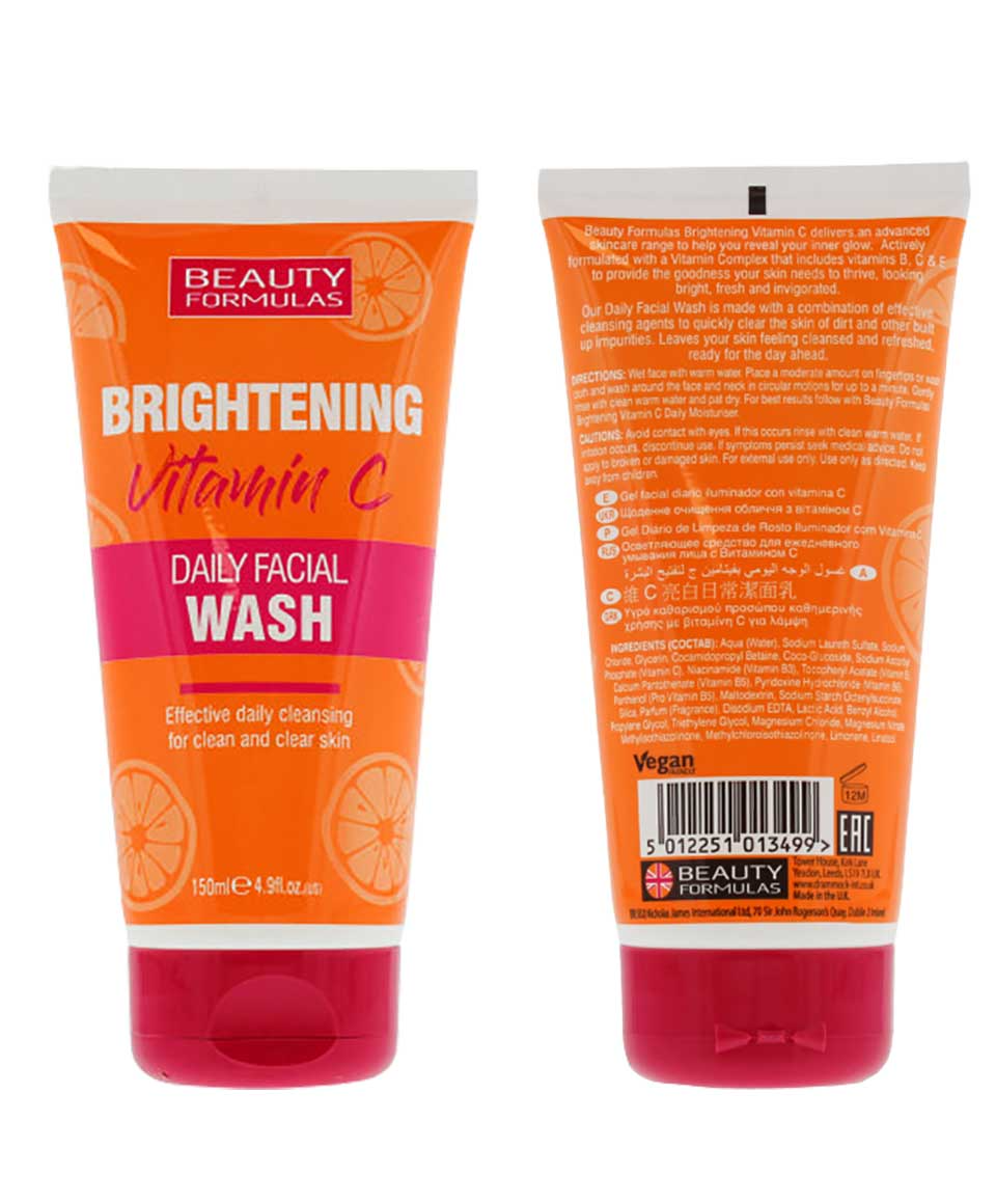 Beauty Formulas Brightening Vitamin C Daily Facial Wash 150 ml – Refreshing Cleanser