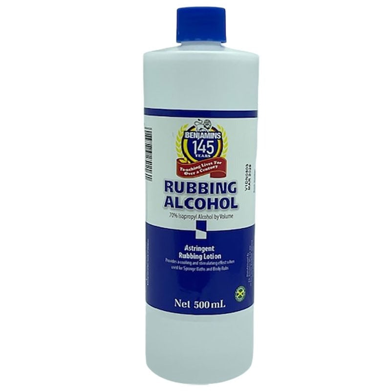 Benjamins Rubbing Alcohol with Isopropyl 250 / 500 ml – Cooling Astringent Rubbing Lotion