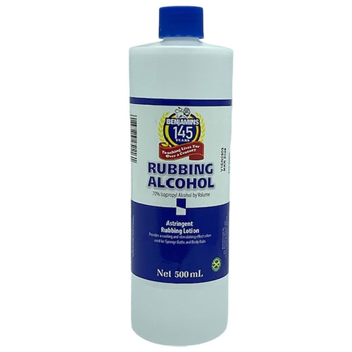 Benjamins Rubbing Alcohol with Isopropyl 250 / 500 ml – Cooling Astringent Rubbing Lotion