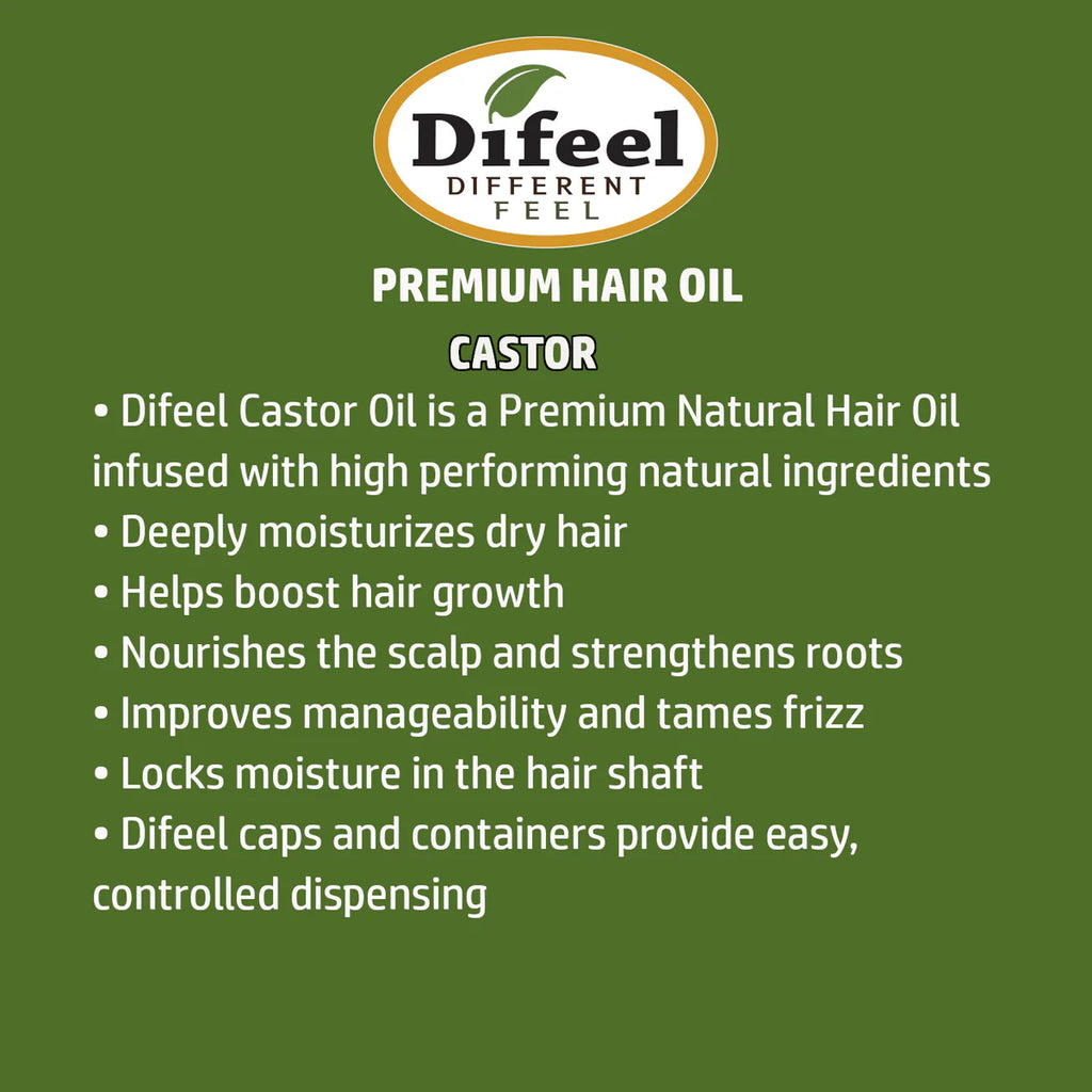 Difeel Castor Premium Natural Hair Oil 75 ml – Growth Boosting & Root Strengthening Treatment