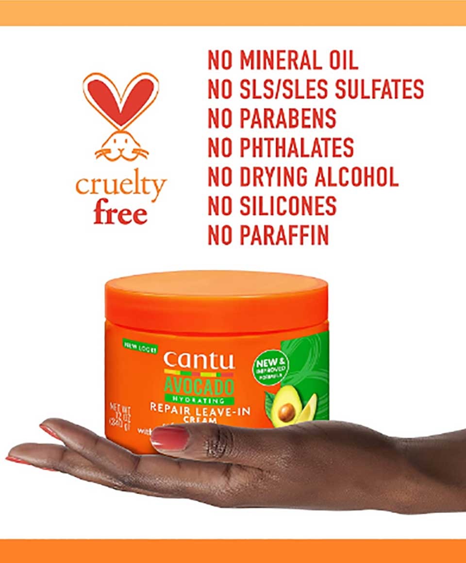 Cantu Avocado Hydrating Repair Leave-In Cream 340 g – Strength & Moisture