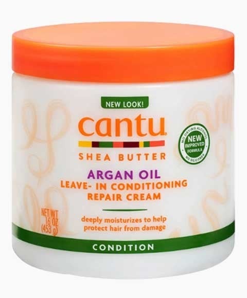 Cantu Shea Butter Argan Oil Leave-In Conditioning Repair Cream 453g – Strength & Moisture for Healthy Hair