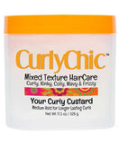 CURLY CHIC YOUR CURLY CUSTARDCurly Chic Your Curly Custard.Maximum moisture and manageability without the sticky, tacky, greasy feel No Sulfates, Parabens, Petrolatum or Mineral Oil. Infused witCurly ChicCosmats