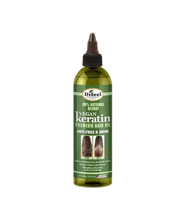 Difeel Vegan Keratin Premium Hair Oil 75ml – Anti-Frizz Shine & Strengthening Treatment