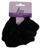 FINE LINESUK VELVET PONYTAIL SCRUNCHIES 6012 B BLACK