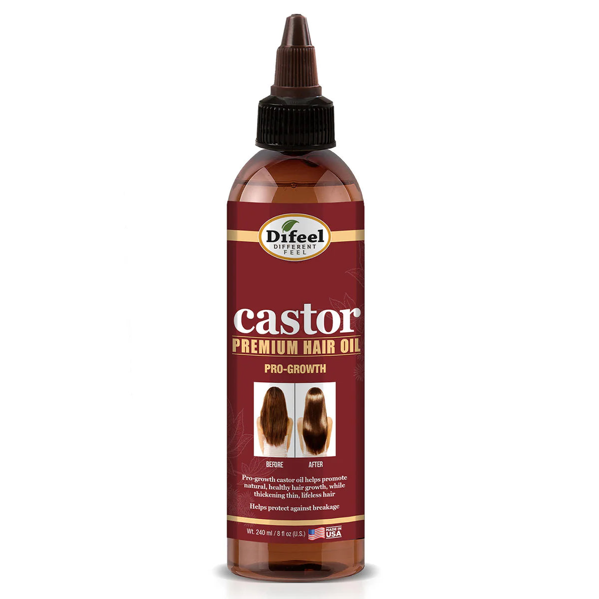 Difeel Castor Pro-Growth Premium Hair Oil 240 ml – Thicker, Stronger & Longer Hair Support