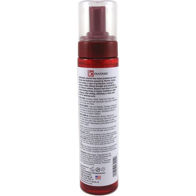 IC Fantasia Hair Polisher Heat Protector Styling Foam 251ml – Heat Defense, Volume & Shine