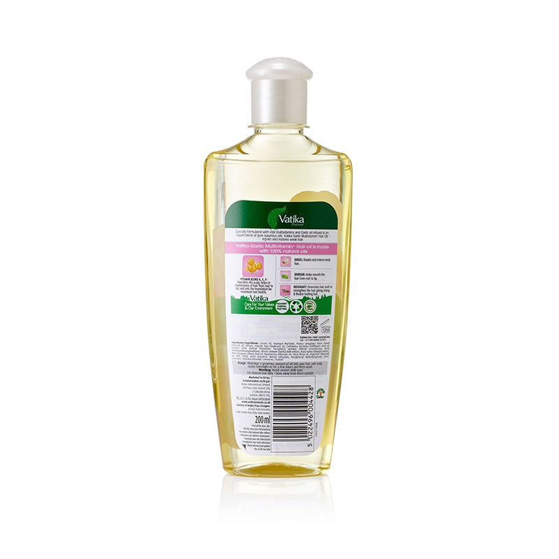 Vatika Naturals Multivitamin Garlic Hair Oil 200ml – Repair & Strength Care Oil