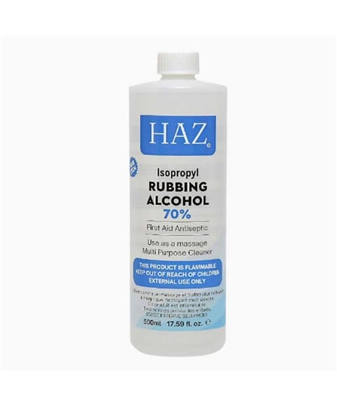 Haz Isopropyl Rubbing Alcohol 70% 500 ml – First Aid Antiseptic Use