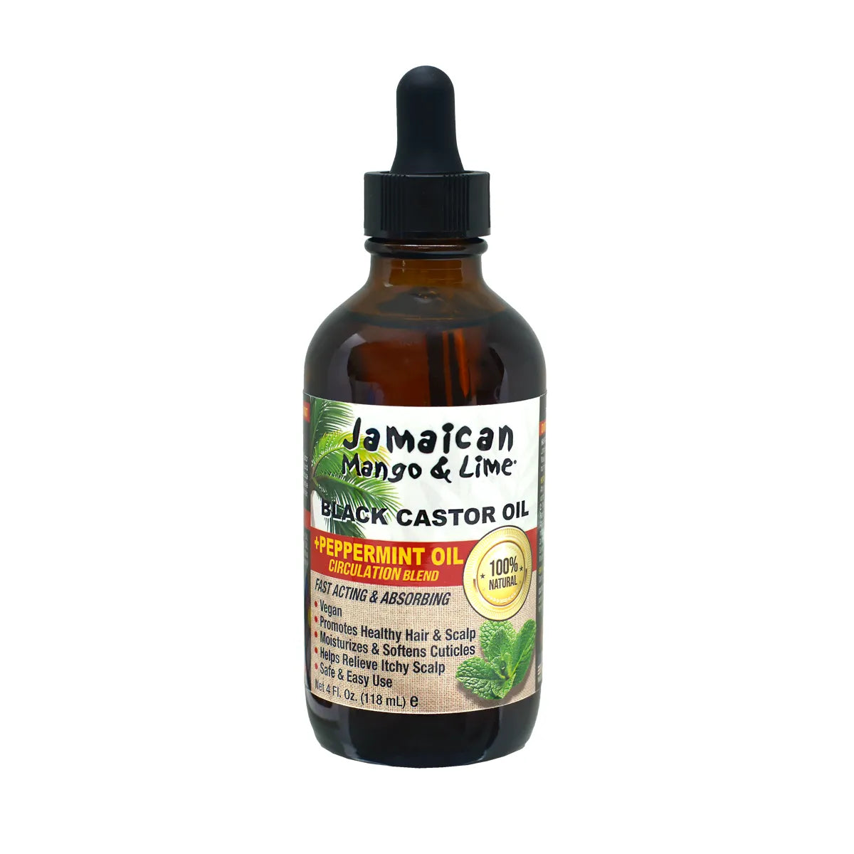 Jamaican Mango & Lime Jamaican Black Castor Oil with Peppermint 118ml – Scalp Refreshing & Stimulating Oil