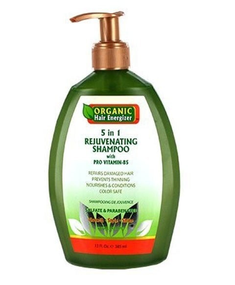 Organic Hair Energizer 5 in 1 Rejuvenating Shampoo 385 ml – Pro Vitamin B5 Sulfate-Free Cleanser