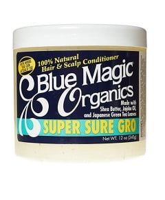 Blue Magic Organics Super Gro 340 g – 100% Natural Hair & Scalp Conditioner with Shea Butter & Jojoba Oil