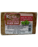 KUZA PERCENT AFRICAN BLACK SOAP WITH SHEA BUTTER AND PEPPERMINT OIL