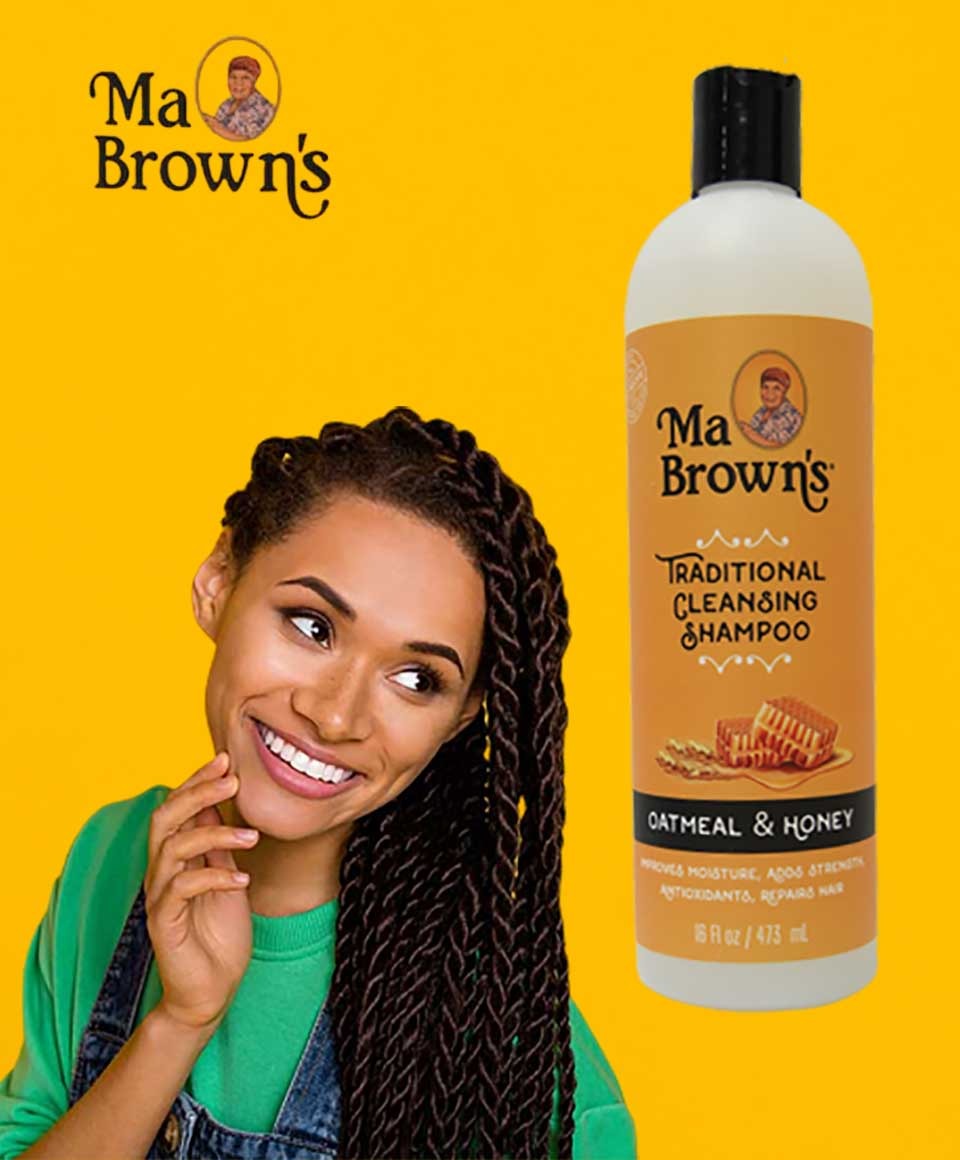 Ma Brown’s Traditional Cleansing Shampoo with Oatmeal & Honey  473 ml – Clarifying & Scalp Rejuvenating Shampoo