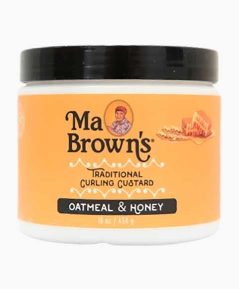 Ma Brown’s Traditional Curling Custard with Oatmeal & Honey 454 g – Curl Definition & Hold Custard