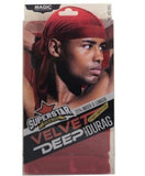 MAGIC COLLECTION SUPERSTAR VELVET DEEP WAVE DURAG 4803 RED