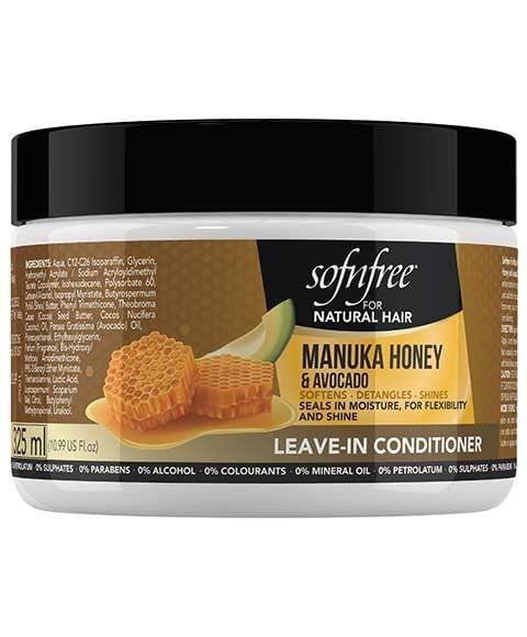 Sof N Free Manuka Honey & Avocado Leave-In Conditioner 325 ml – Moisture & Shine for Natural Hair