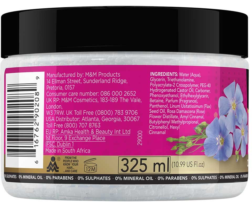 Sof N Free Flaxseed Oil & Rose Water Curl Elongating Gel 325 ml – Definition & Stretch for Natural Curls