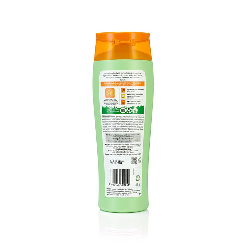 Vatika Naturals Almond Multivitamin+ Shampoo 400ml – Moisture Protect Nourishing Cleanser