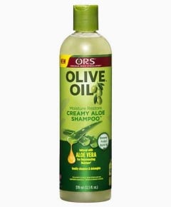 ORS Olive Oil Moisture Restore Creamy Aloe Shampoo 370 ml – Hydrating Cleanser with Aloe Vera for Natural & Relaxed Hair