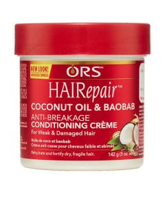 ORS HAIRepair Coconut Oil & Baobab Anti-Breakage Crème 142 g – Moisturising Strength Treatment for Weak, Damaged Hair