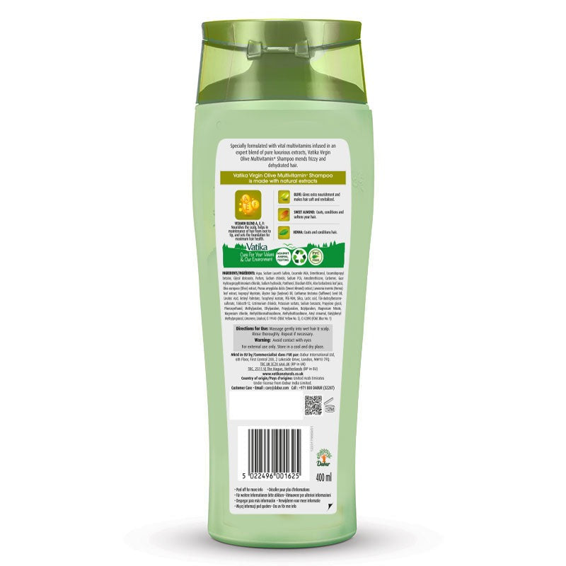 Vatika Naturals Olive Multivitamin+ Shampoo 400ml – Anti-Frizz Shine Care Cleanser