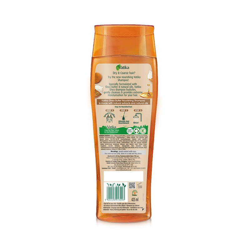 Vatika Naturals Oil Infused Shea Butter Shampoo 425ml – Curl Moisture & Scalp Care Cleanser