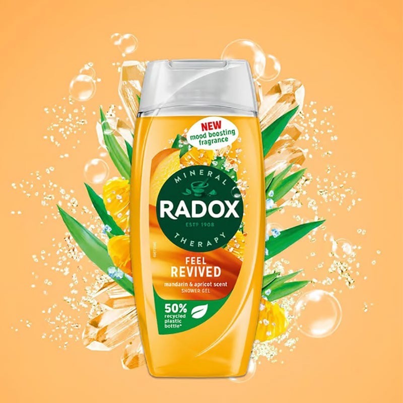 Radox Mineral Therapy Feel Revived Mandarin & Apricot Shower Gel 225 ml – Energising Cleanse