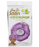 STAY ON SATIN ANTI BREAKAGE SATIN EDGE BONNET 7638 BLACK - My Hair And beauty